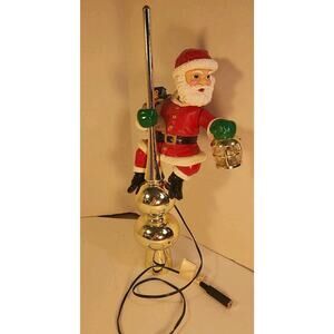 1994 Vtg Rare Mr. Christmas Santa's Lighted Animated Tree Top 14" Topper Works